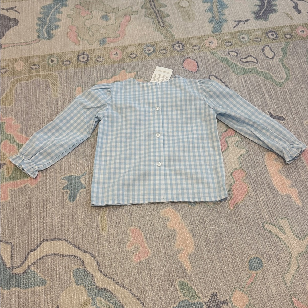 The Beaufort Bonnet Company Light Blue Gingham Blouse (3T) - Picture 4 of 4